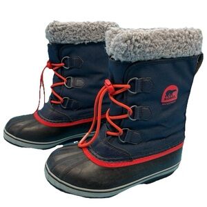 Sorel Kids Winter Boots Blue Red Size 5